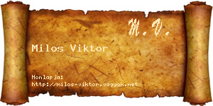 Milos Viktor névjegykártya